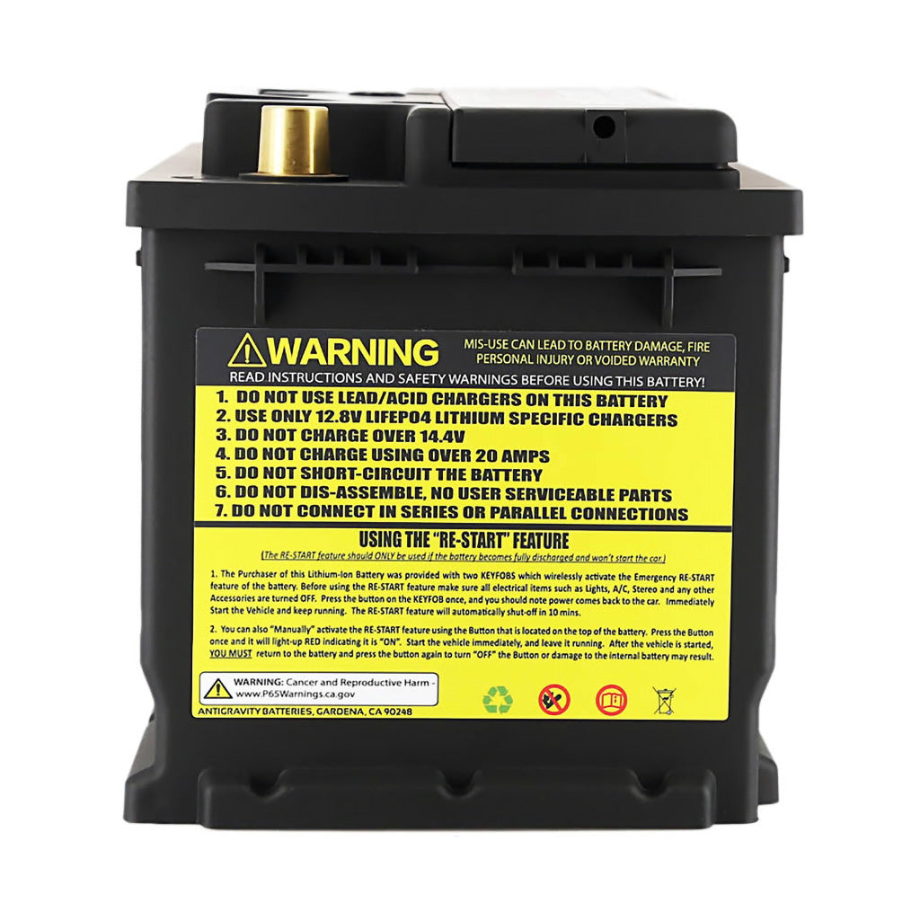 High-performance Antigravity H6 Group 48 lithium starter battery on display