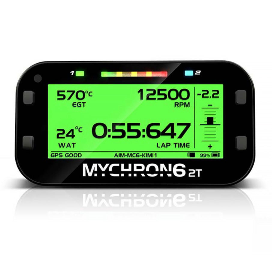 MYCHRON6 2T digital display with green screen on a white background