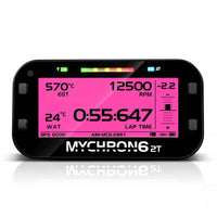 Thumbnail for AiM MyChron6 2T dual temp karting data logger pink LED screen color