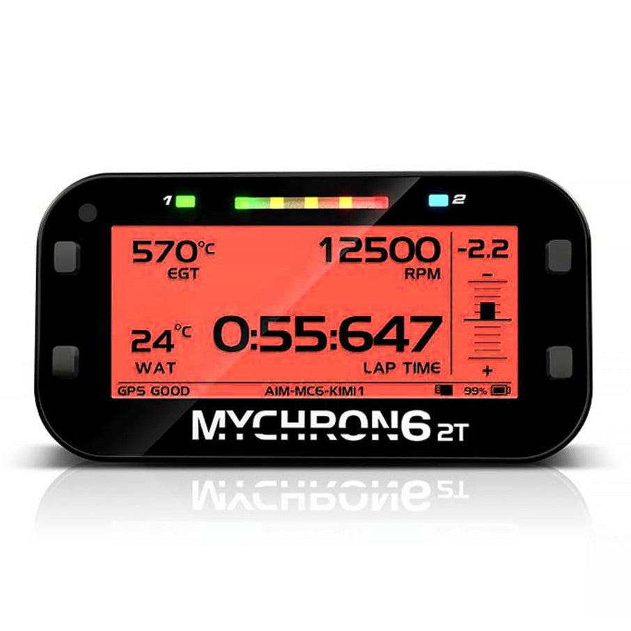 AiM MyChron6 2T dual temp karting data logger red LED screen