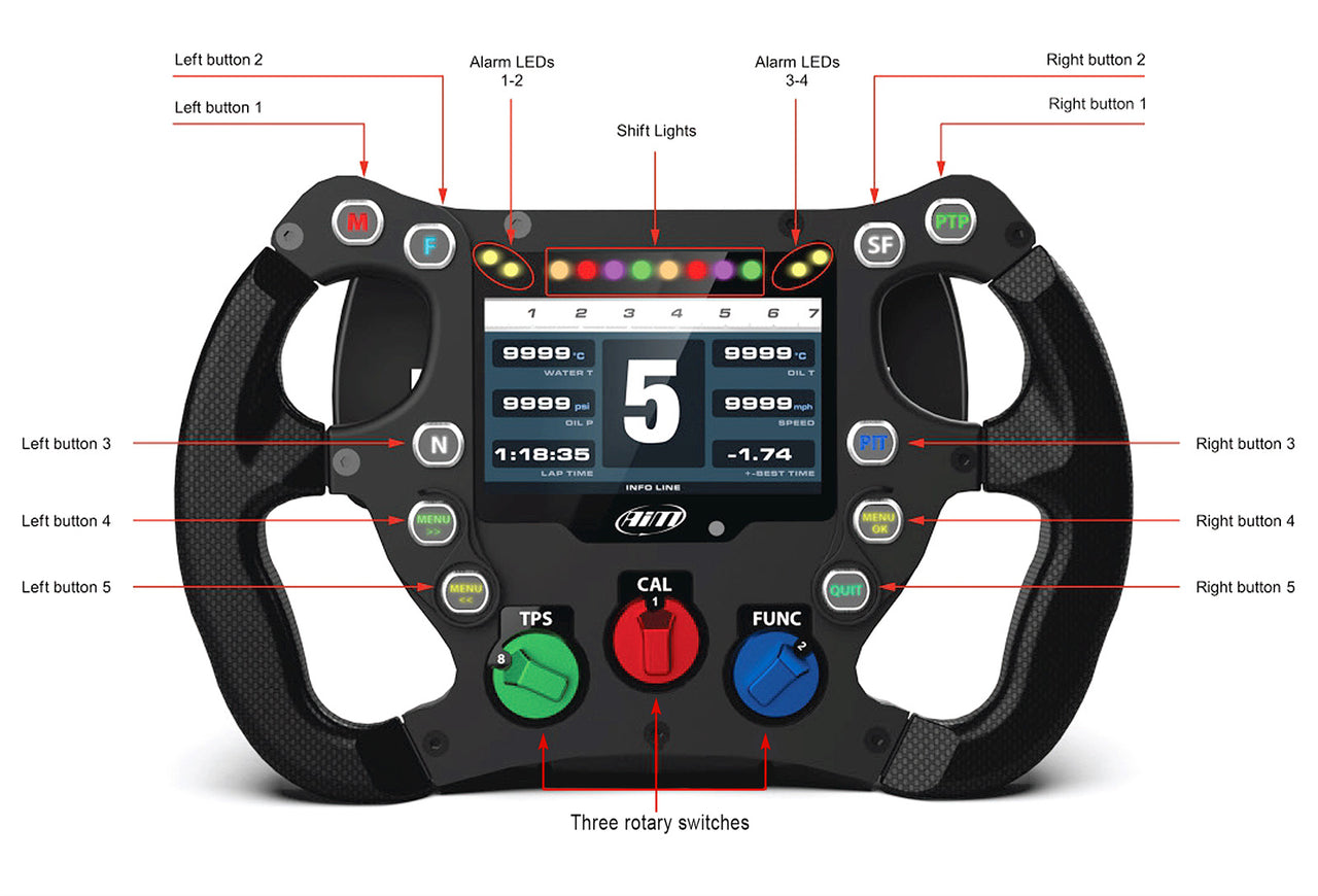 AiM SW4 Data Logging Steering Wheel