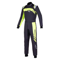 Thumbnail for Alpinestars KMX-9 v3 Graphic 3 Kart Racing Suit - Competition MotorsportAlpinestars KMX-9 v3 Graphic 3 Kart Racing Suit Black / yellow Front Image