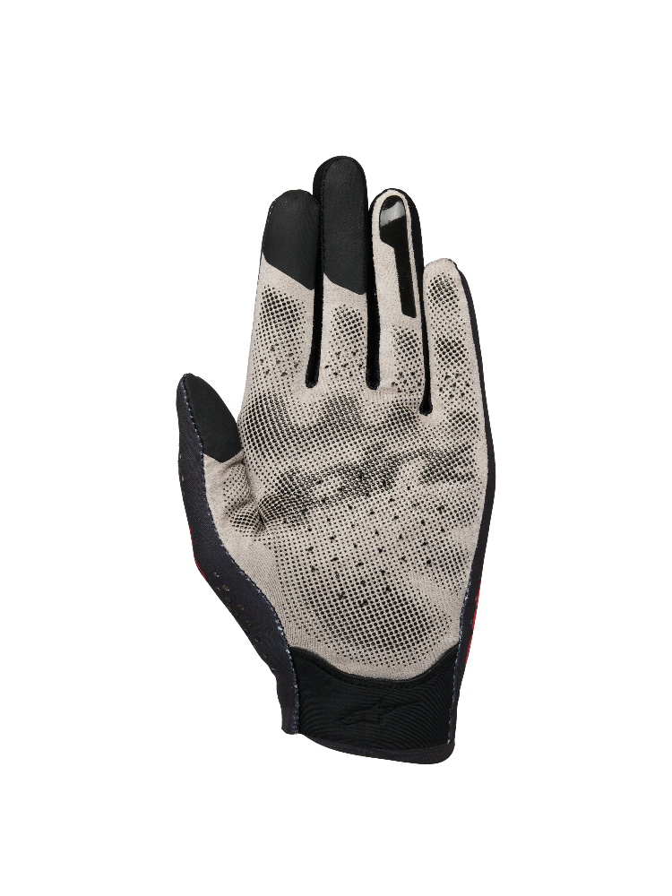 Alpinestars SIM Gloves Graphic 1 Black Red Tangerine White palm view