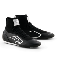 Thumbnail for Alpinestars Supertech K karting shoes in black and white front angle view