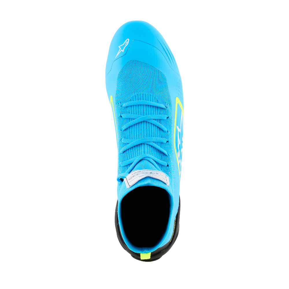 Alpinestars Supertech K Shoes blue yellow top view image
