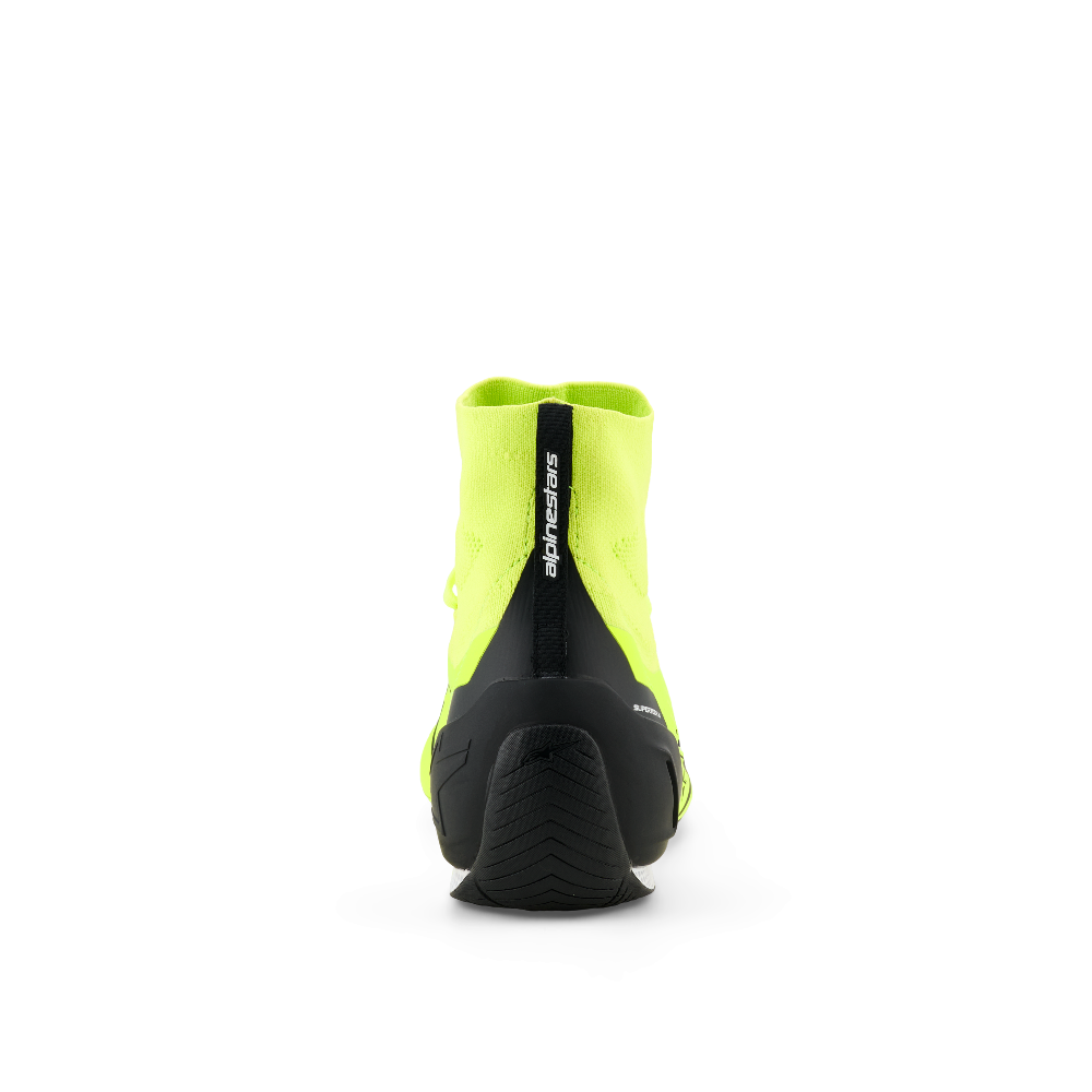 Alpinestars Supertech K shoes fluo yellow black rear heel view