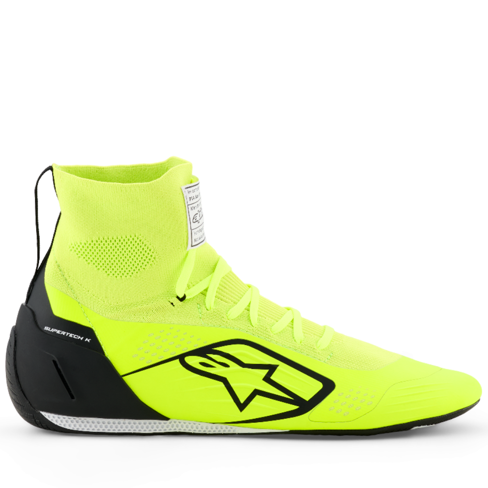 Alpinestars Supertech K shoes fluo yellow and black right side view