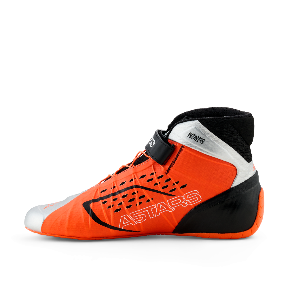 Alpinestars Tech-1 KX v3 karting shoes white orange black left side view