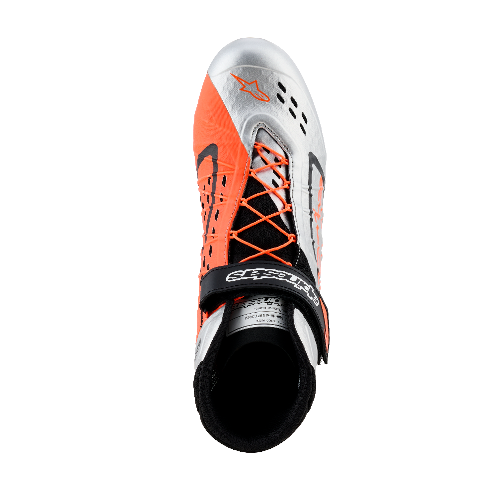 Alpinestars Tech-1 KX v3 karting shoes white orange black top view