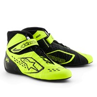 Thumbnail for Alpinestars Tech-1 KX v3 karting shoes in yellow fluo and black front angle view