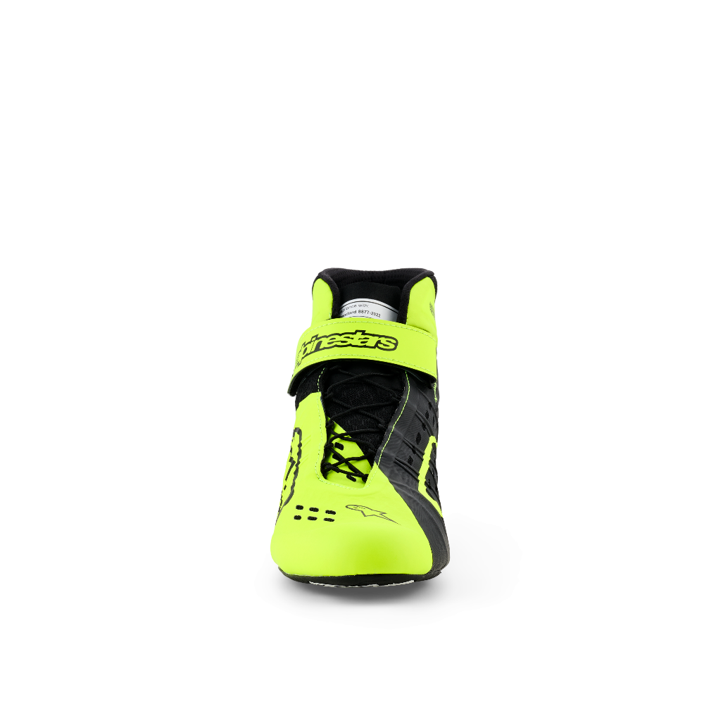 Alpinestars Tech-1 KX v3 karting shoes yellow fluo black front view