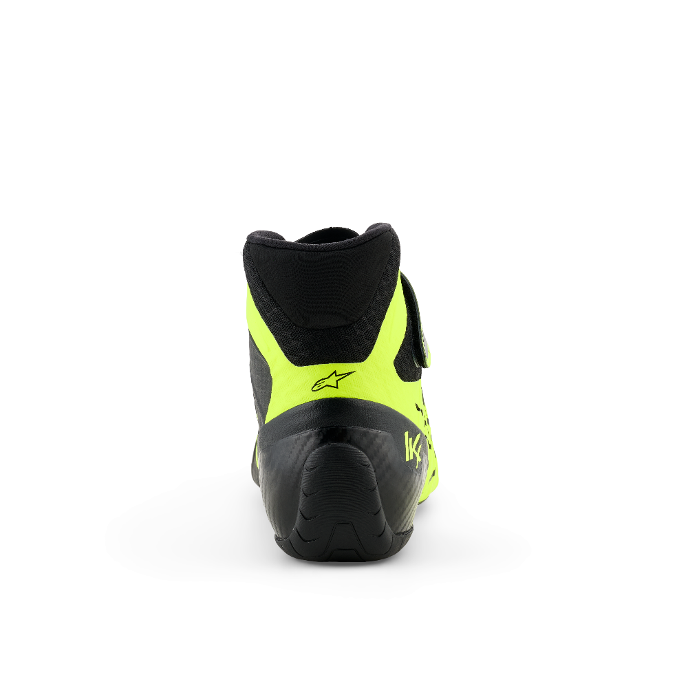 Alpinestars Tech-1 KX v3 karting shoes yellow fluo black rear heel view