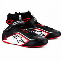 Thumbnail for Alpinestars Tech-1 Z V2 racing shoes in black, white, and red with high-top ankle support and lightweight motorsport design