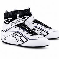 Thumbnail for Alpinestars Tech-1 Z V2 racing shoes in white and black with high-top ankle support and lightweight motorsport design
