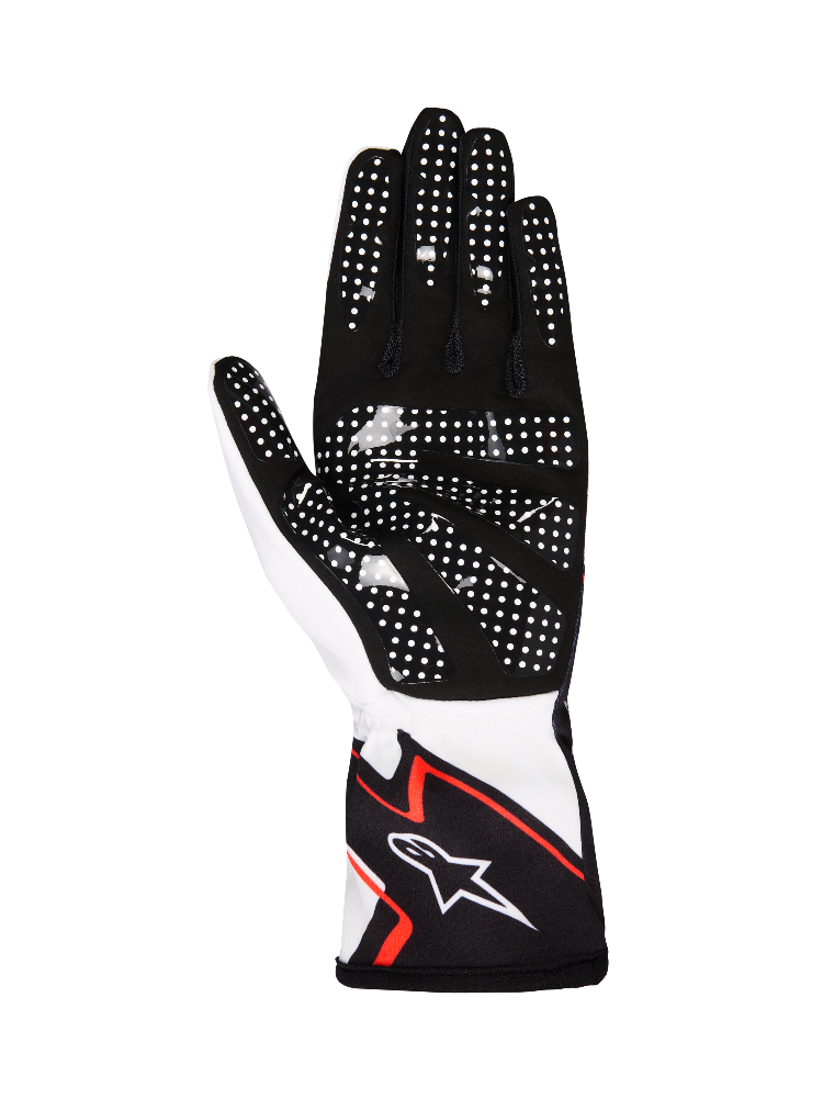 Alpinestars Tech-1 K Race V2 Graphic 1 White karting gloves palm pattern image