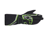 Thumbnail for Alpinestars Tempest V3 Waterproof Karting Gloves front view with Alpinestars logo and green accents