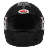 Thumbnail for Bell GP2 Youth Sport matte black helmet front view with clear shield installed