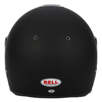 Thumbnail for Bell GP2 Youth Sport matte black helmet rear view with Bell logo and smooth shell
