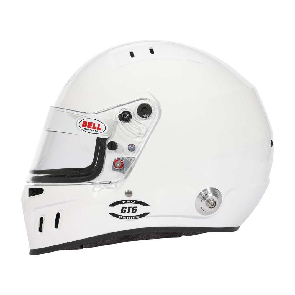 Bell GT6 Pro white helmet left side profile Image