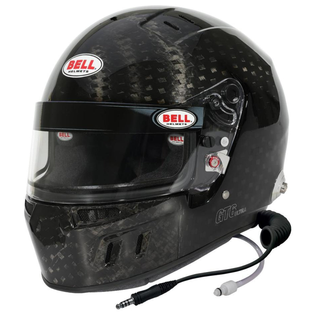 Bell GT6 Ultra Carbon helmet front view with integrated communication system image