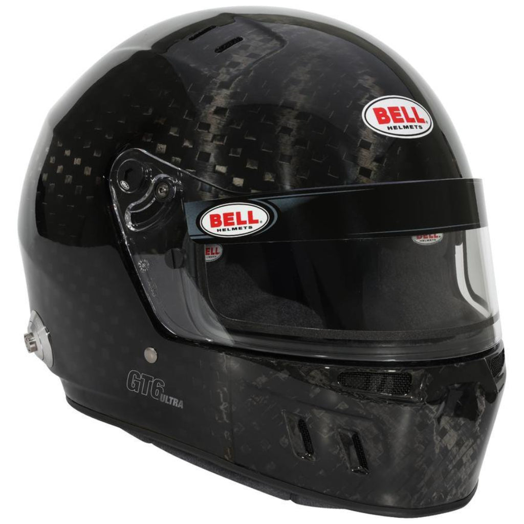 Bell GT6 RD ULTRA-4C Carbon helmet right side profile with communication port and carbon shell image