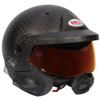 Thumbnail for Bell HP10 Rally WW carbon helmet front right angle with visor and integrated microphone image