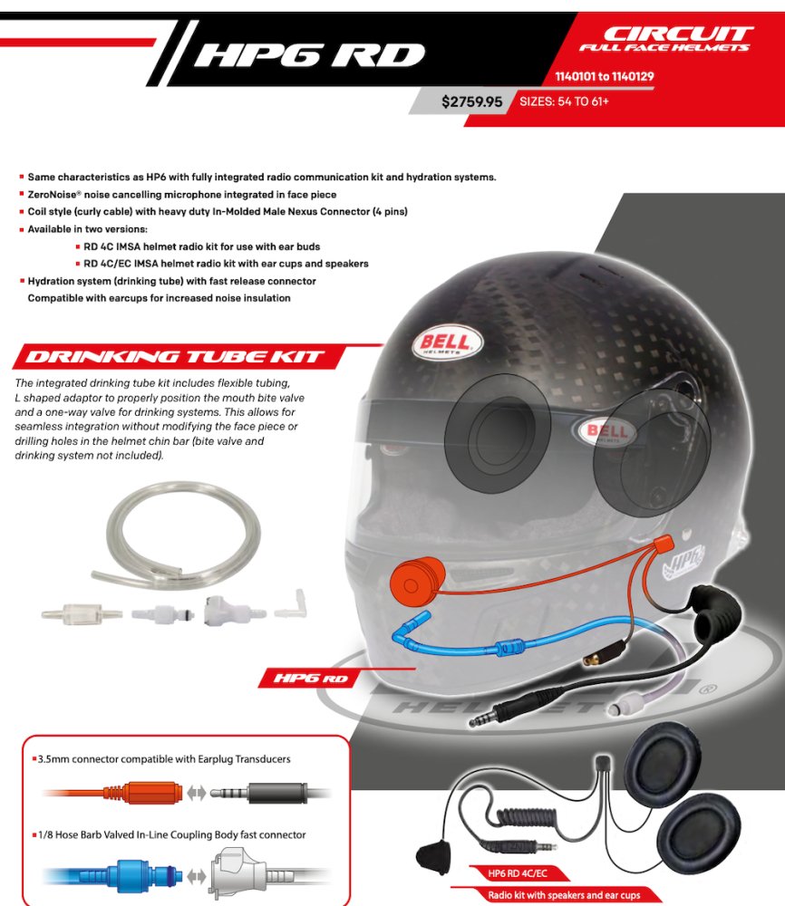Bell HP6 8860-2018 RD-4C Carbon Fiber Helmet with Built-in Electronics/Hydration - Discovery Parts