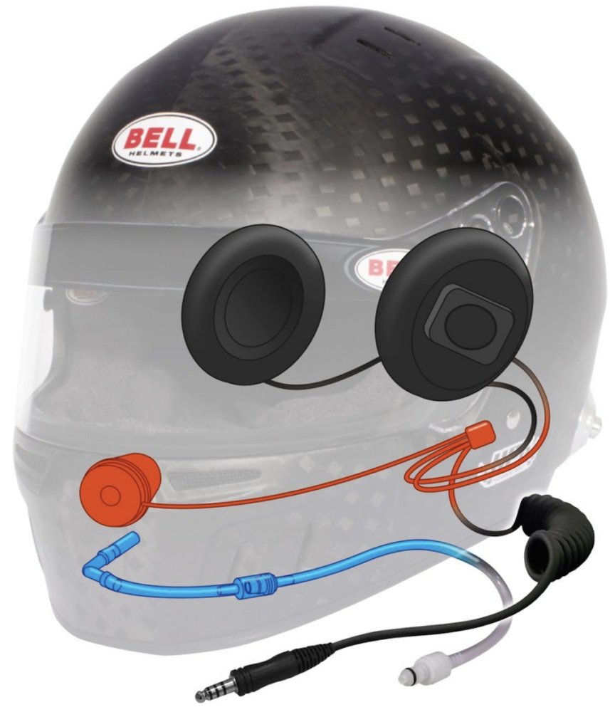 Bell HP6 8860-2018 RD-4C/EC Carbon Fiber Helmet with Built-in Earcup Speakers /Hydration - Discovery Parts