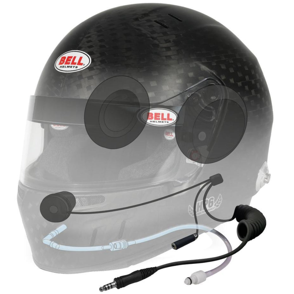 Bell HP6 EVO II RD-4C helmet illustrating internal routing for radio wiring and hydration tube integration