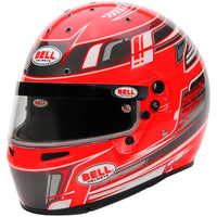 Thumbnail for Bell KC7 CMR Champion Pro Series karting helmet red left front angle carbon youth racing helmet