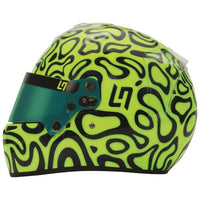 Thumbnail for Bell KC7-CMR Lando Norris Karting Helmet CMR2016 fluorescent yellow and black with green visor front left view