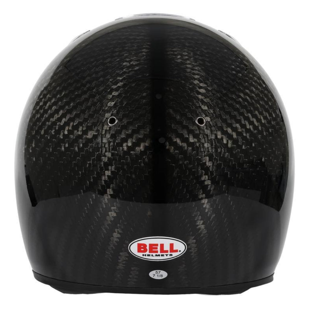 Rear view of Bell KC7 CMR Ultra Carbon youth karting helmet shell