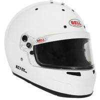 Thumbnail for Bell KC7-EV CMS Pro White helmet straight-on front view with visor closed