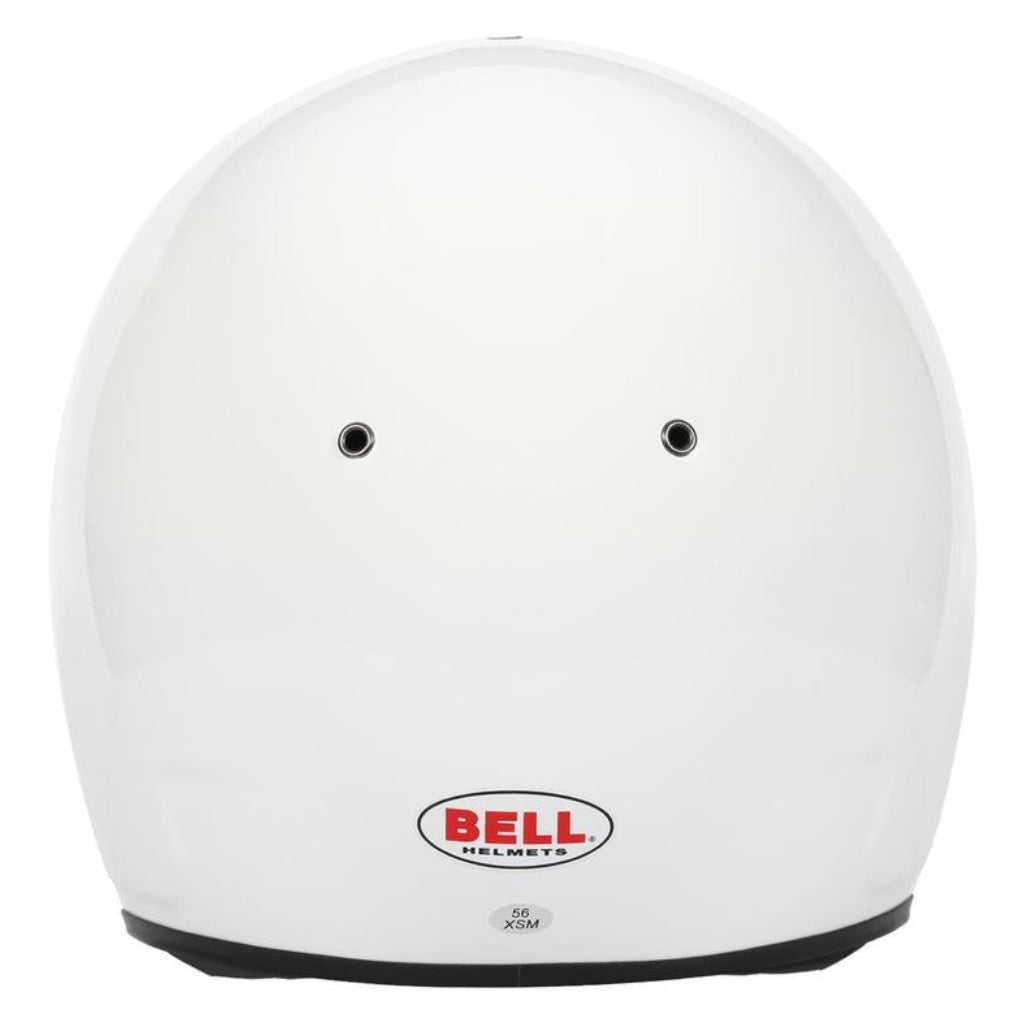 Bell KC7-EV CMS Pro White helmet rear view showing Bell logo placement