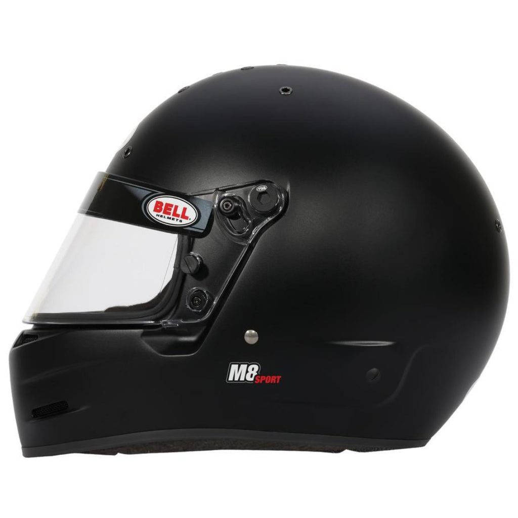 Bell M8 Sport matte black helmet left side profile image