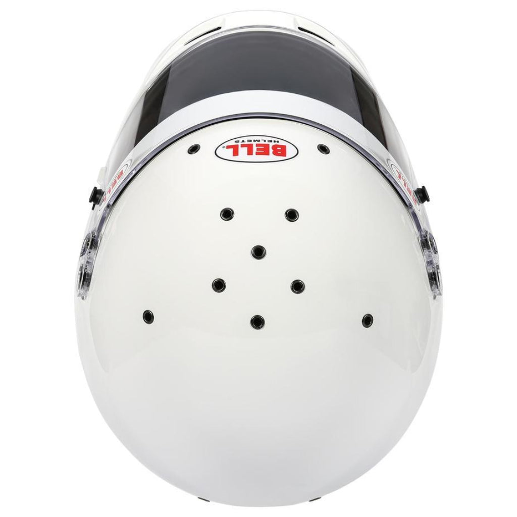 Bell M8 Sport white helmet top ventilation detail image