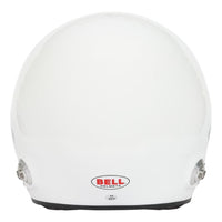 Thumbnail for Rear view of Bell MAG-10 Rally Sport white helmet showing smooth shell profile and rear hardware mounting points image