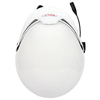 Thumbnail for Top view of Bell MAG-10 Rally Sport white helmet showing visor peak shape and smooth crown design image