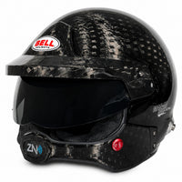 Thumbnail for Bell MAG-10 Rally ULTRA WW Carbon Fiber SA2025 helmet with integrated ZeroNoise communications, removable half chin bar and dark smoked sunscreen