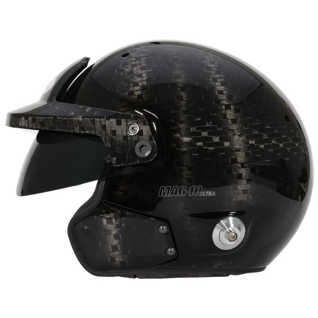Bell MAG-10 ULTRA Carbon open-face helmet right side profile with visor mounted
