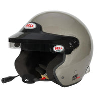 Thumbnail for Bell MAG Rally Sport helmet in titanium finish front left angle with integrated microphone image