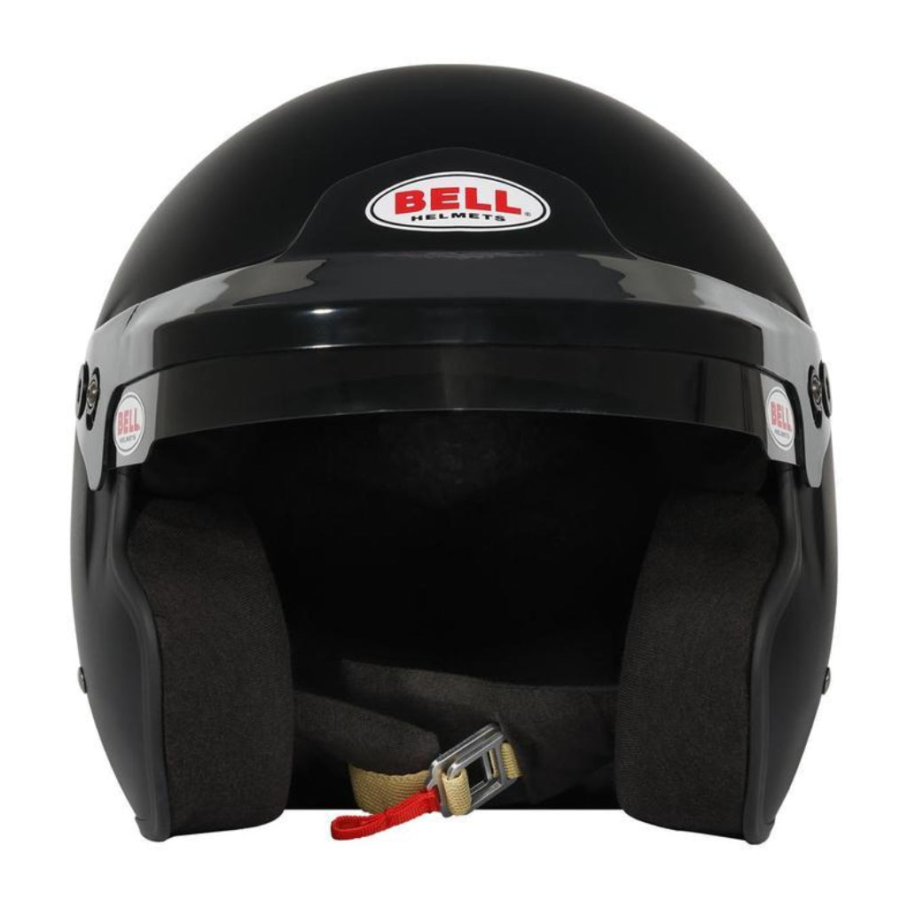 Bell MAG Sport matte black open face helmet front view showing interior padding image