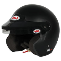 Thumbnail for Bell MAG Sport matte black open face helmet front three quarter angle with peak visor image