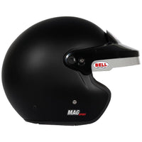 Thumbnail for Bell MAG Sport matte black open face helmet right side profile with peak visor image