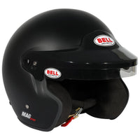 Thumbnail for Bell MAG Sport matte black open face helmet top view with visor peak image