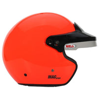 Thumbnail for Bell MAG Sport orange open face helmet right side profile with peak visor image