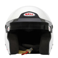Thumbnail for Bell MAG Sport white open face helmet front view showing interior padding image