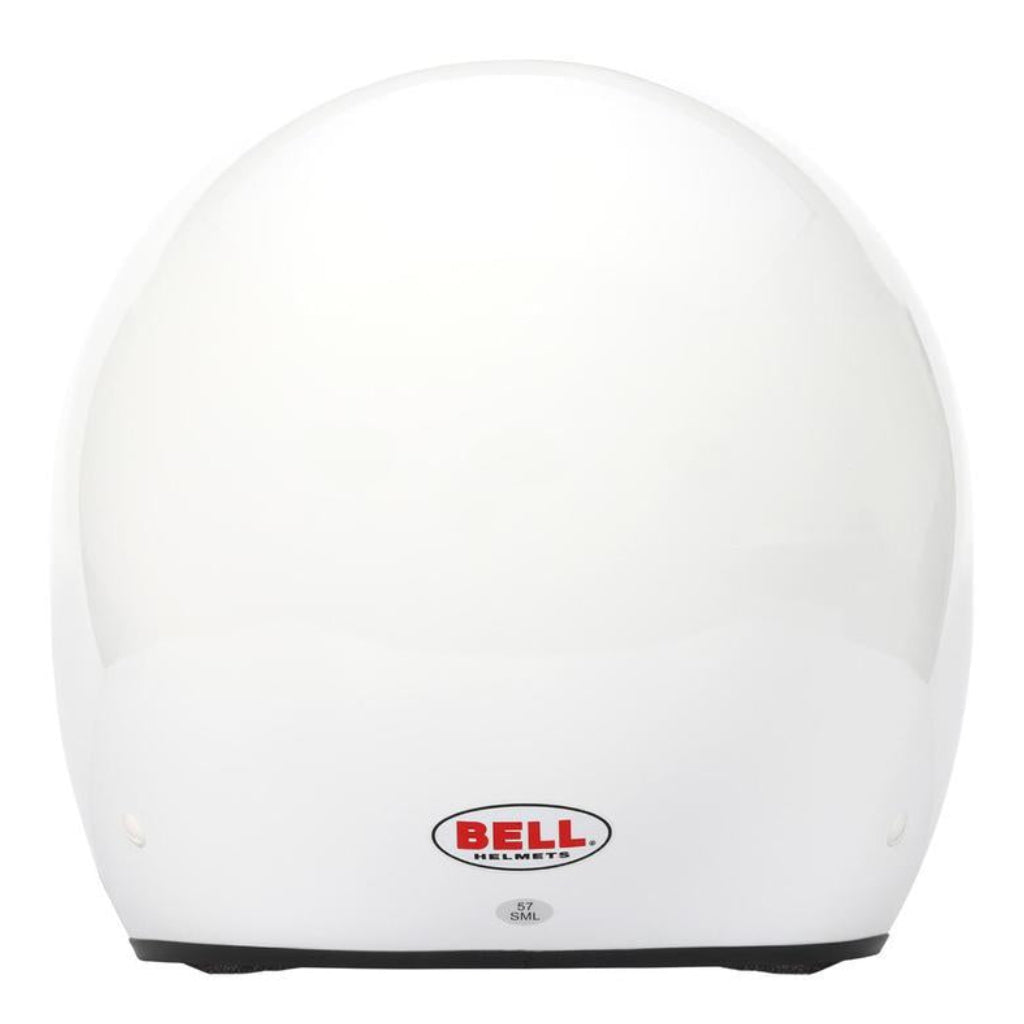 Bell MAG Sport white open face helmet rear shell view image