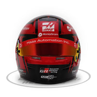 Thumbnail for Bell 1:2 scale Haas F1 2025 mini helmet front view with visor down