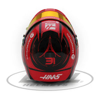 Thumbnail for Bell 1:2 scale Haas F1 2025 mini helmet top view showing design